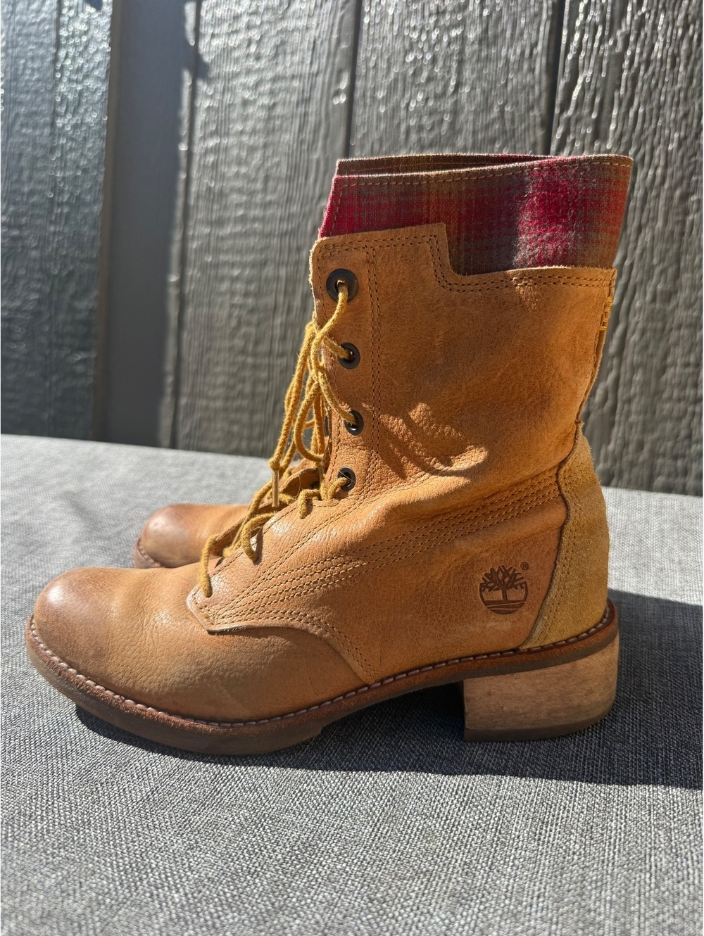 Vintage Timberland x Pendleton Women's Leather Lace-Up Boots Size 6.5